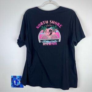 T&C Surf Designs Hawaii Black North Shore Cotton T-Shirt Top Size 2XL Aloha